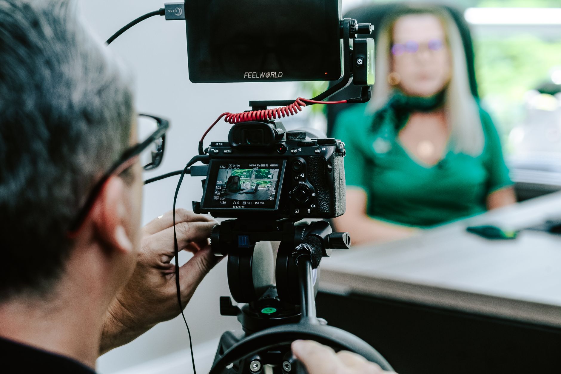 Professional cameras on set